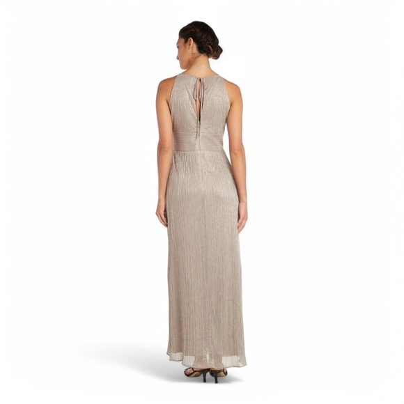 R&M Richards Keyhole Halter Gown in Gold - Picture 5 of 8